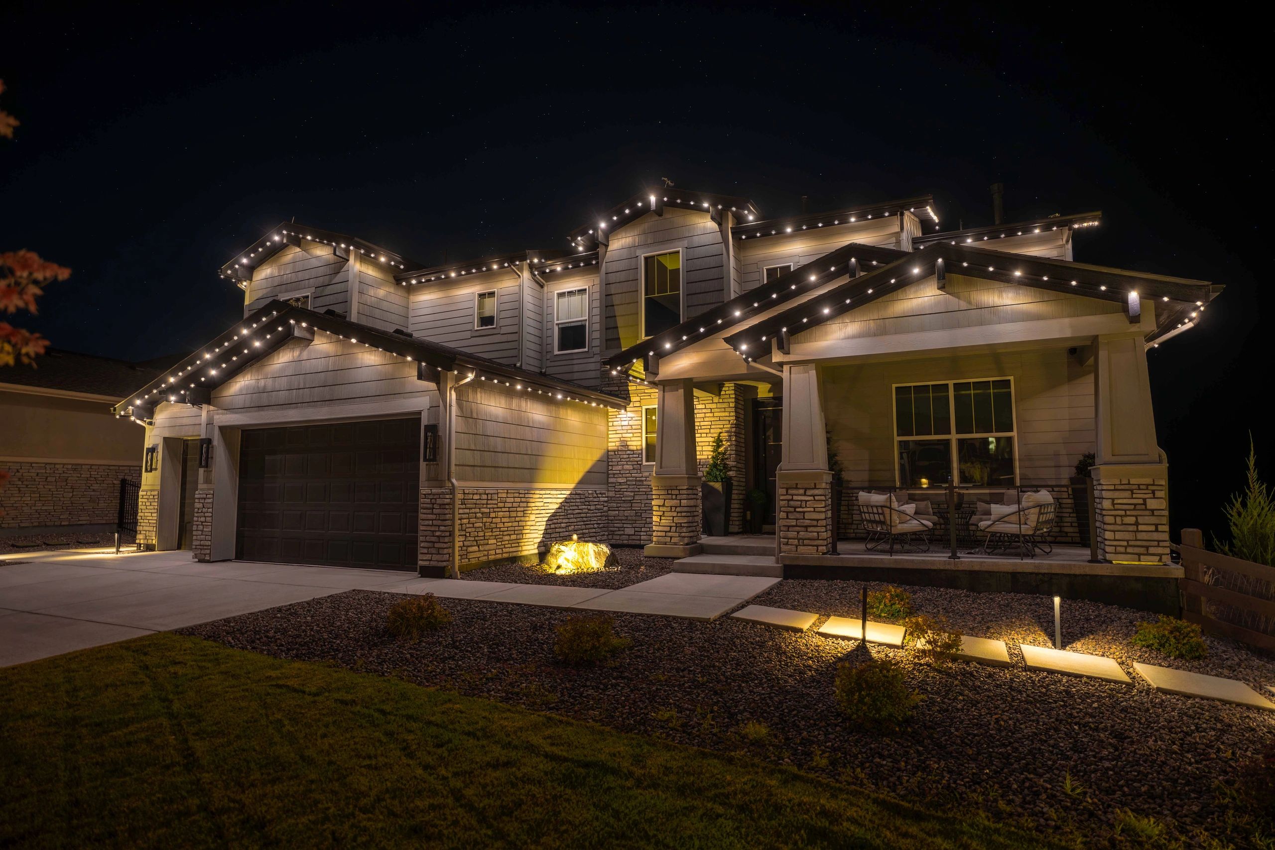 Permanent security and accent lighting